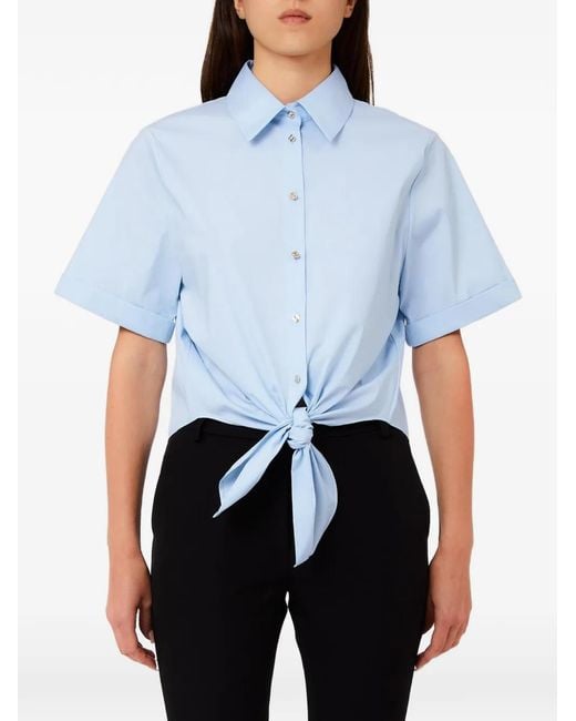 Liu Jo Blue Blouse À Design Noué