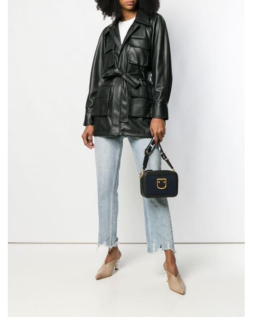 Furla Logo Strap Shoulder Bag in Blue | Lyst