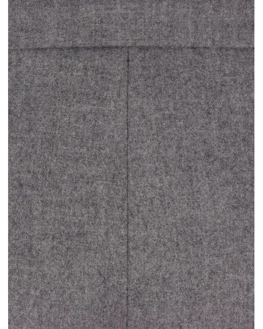 Max Mara Gray Pleated Drawstring Trousers