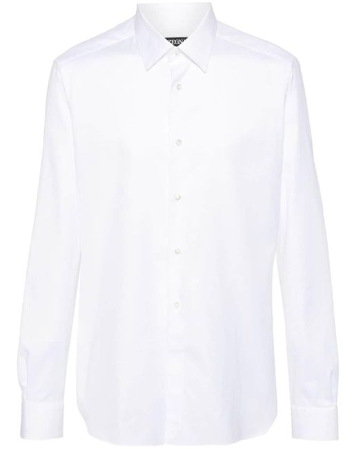 Chemise à col pointu Zegna pour homme en coloris White