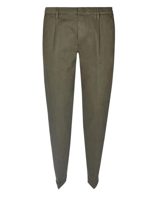 Fay Green Pleat-Detail Trousers for men