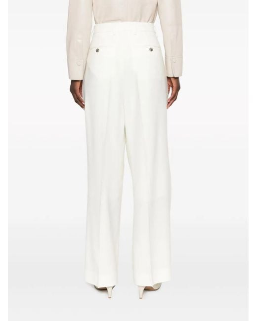 AMI White High-waisted Flared Trousers