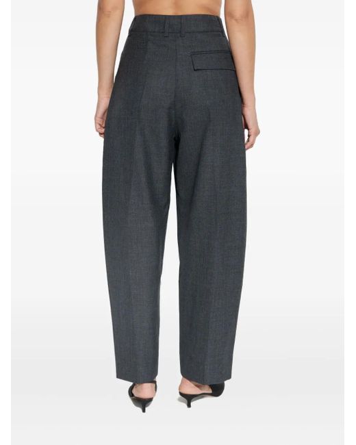 Studio Nicholson Blue Pleated Tapered Wool Trousers