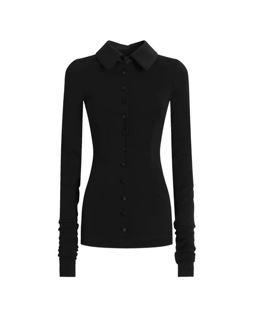 Dolce & Gabbana Black Wool Jersey Blouse