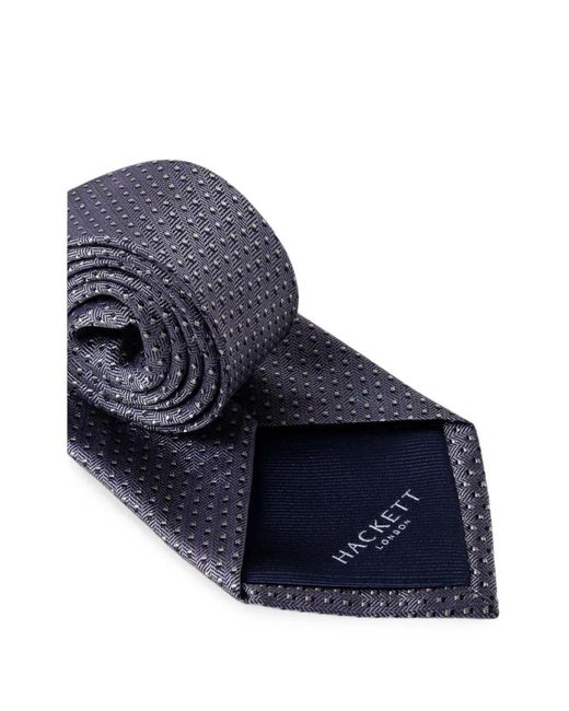 Hackett Blue Dot-Pattern Silk Tie for men