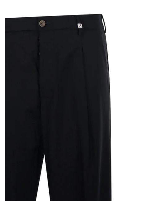 Myths Black Button Pleated Trousers for men