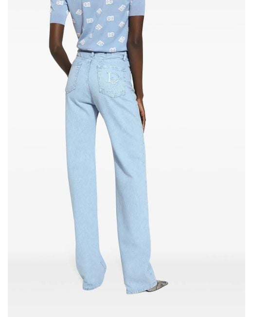 Dolce & Gabbana Blue Flared Cotton Denim Jeans