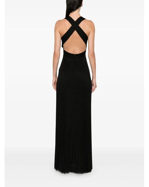 Nissa Black Lurex Gown