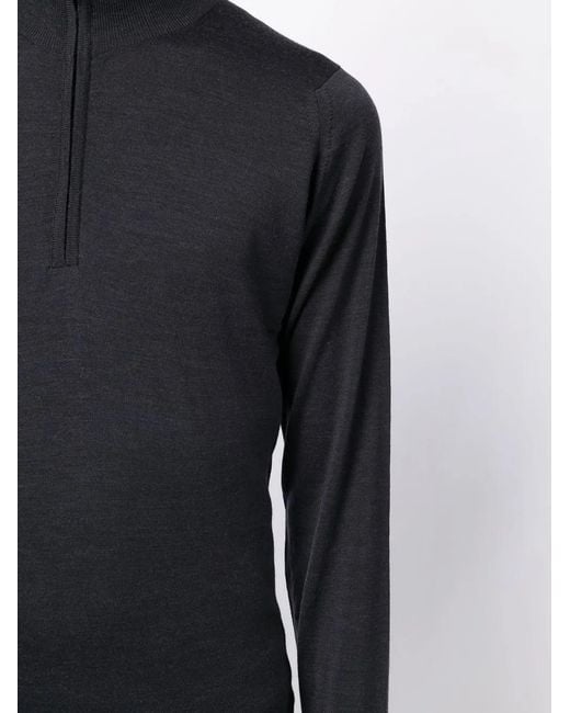 John Smedley Blue Barrow Zip Pullover Jumper for men