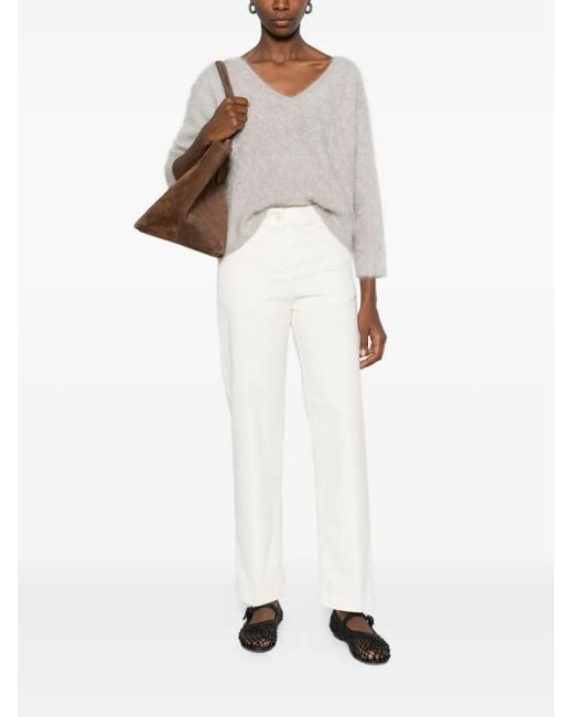 ABSOLUT CASHMERE White Soeli V-Neck Sweater