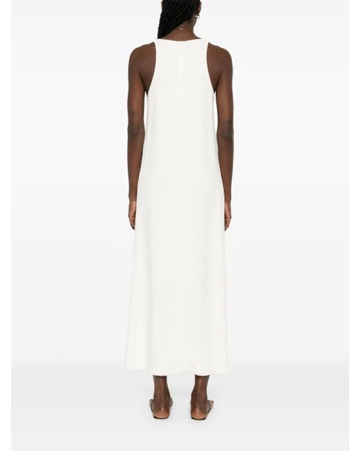 Totême  White Scoop-Neck Sablé Dress Petite