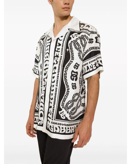 Camisa con estampado Marina Dolce & Gabbana de hombre de color White