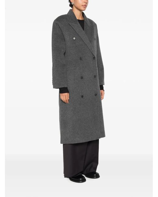 Source Unknown Gray Hutton Double-Breasted Coat