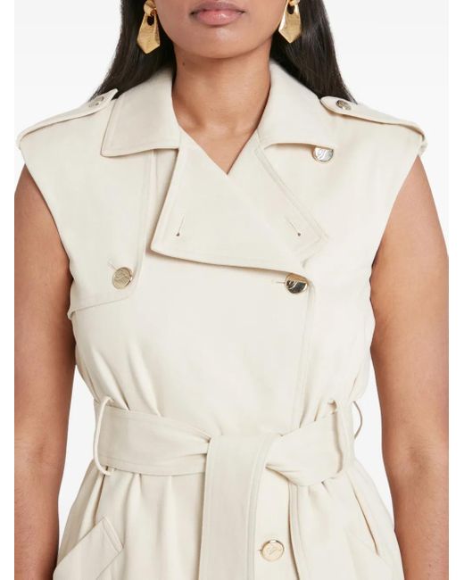 Temperley London White Javier Sleeveless Trench Coat