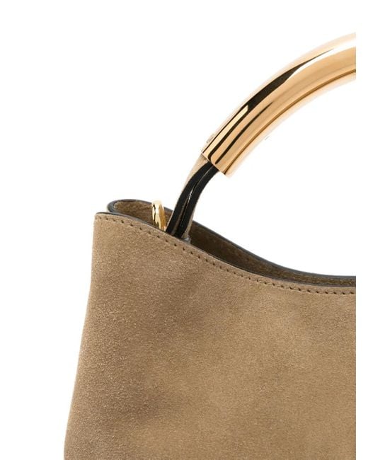 Moschino Metallic Handle Me Tote Bag Aus Wildleder