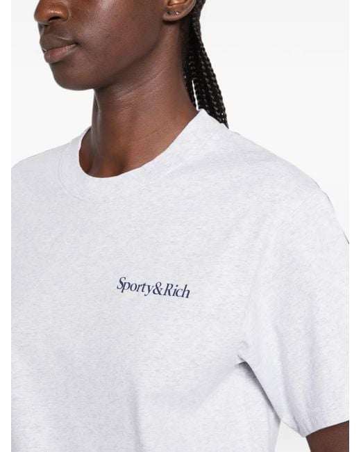 Sporty & Rich White Fema Logo-Print T-Shirt