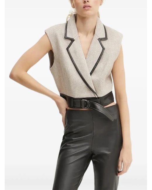 Bruuns Bazaar Natural Belted Herringbone Top