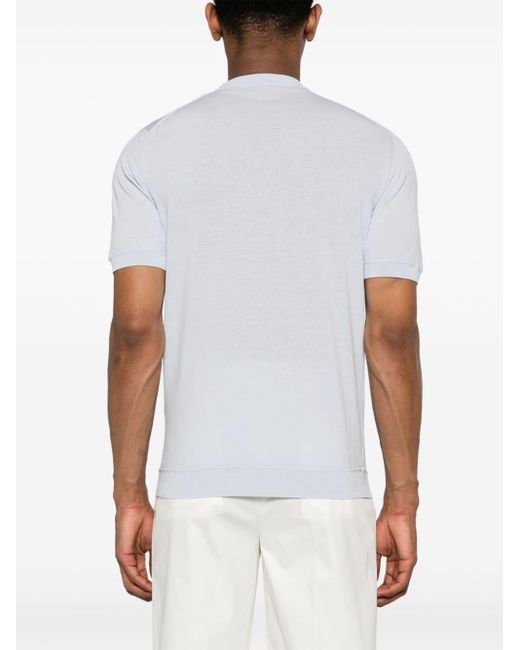 T-shirt en maille fine à col rond Eleventy pour homme en coloris White