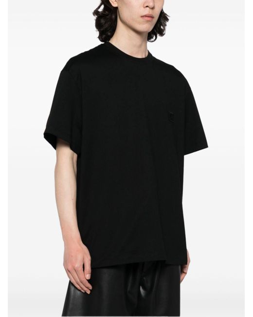 T-shirt en coton à logo brodé Wooyoungmi pour homme en coloris Black
