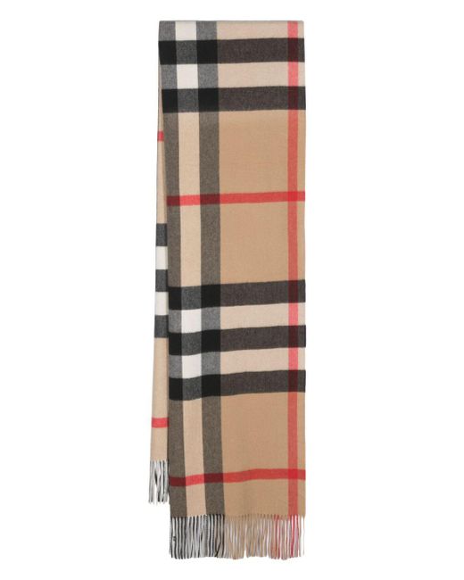 Burberry Brown Checkered Cashmere Scarf for men