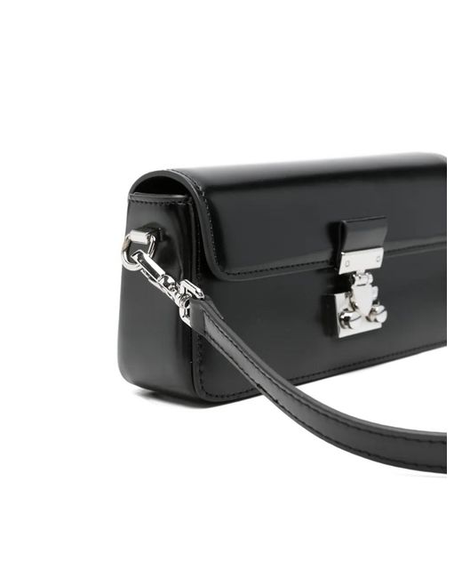 ELEH Black Flap-Top Shoulder Bag