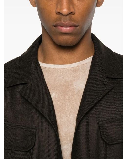 Tagliatore Black Wool Jacket for men
