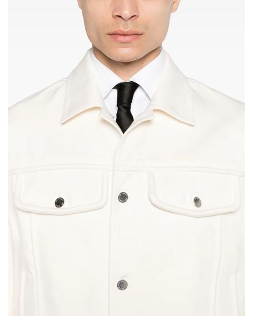 Neil Barrett Natural Panelled Twill Shirt Jacket for men