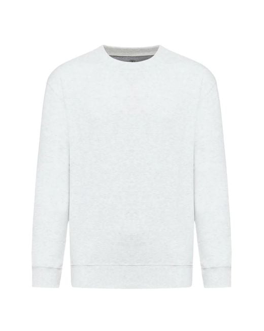 Brunello Cucinelli White Crew-Neck Cotton Sweatshirt for men