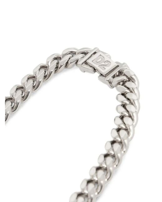 Collana D2 Upside Down di DSquared² in White da Uomo