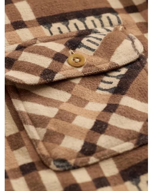 RRL Brown Patterned Check Shirt