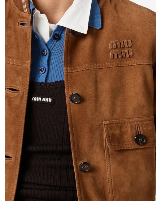 Miu Miu Brown Patch Pocket Jacket