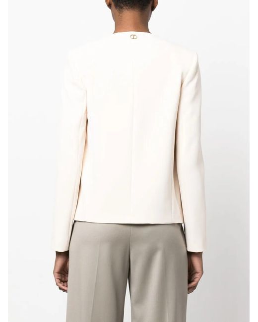 Twinset White Open-Front Blazer