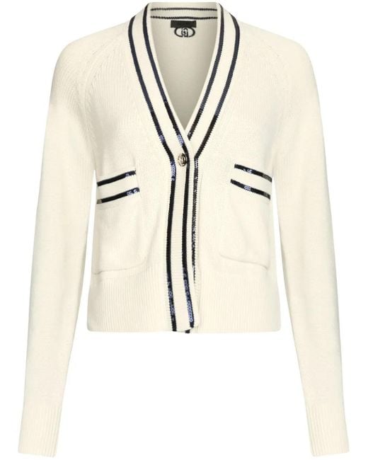 Liu Jo Natural Cotton Cardigan With Trim