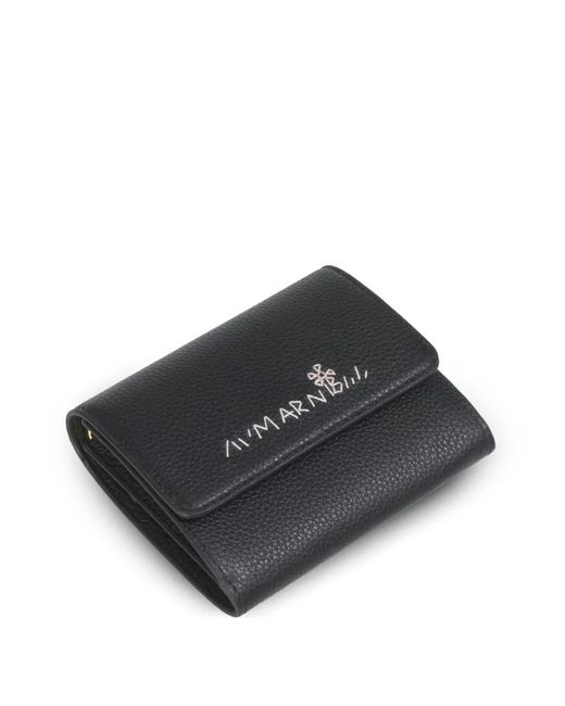 Marni Black Snap-Button Leather Wallet
