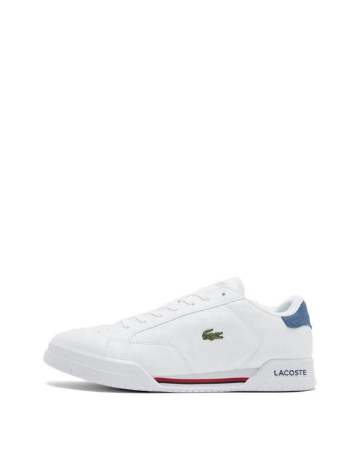 Lacoste White Twin Serve Leather Sneakers for men