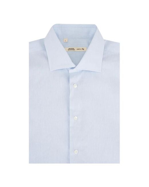 Maurizio Baldassari Blue Pinstripe-Pattern Shirt for men