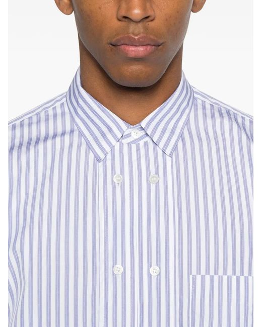 Comme des Garçons White Pocket Striped Shirt for men