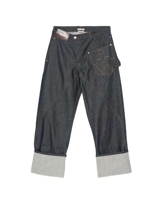 J.W. Anderson Gray Button-Fastening Wide-Leg Jeans for men