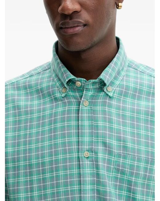 Les Deux Blue Kent Check-Pattern Shirt for men