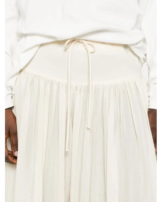 The Row White Berenice Drawstring Trousers