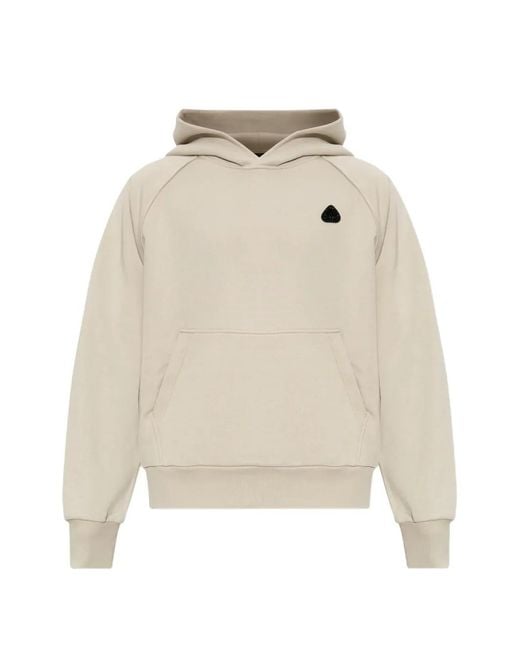Moose Knuckles White Yul Logo-Patch Raglan-Sleeve Hoodie for men