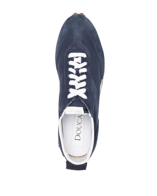 Doucal's Blue Logo-Patch Detail Sneakers for men
