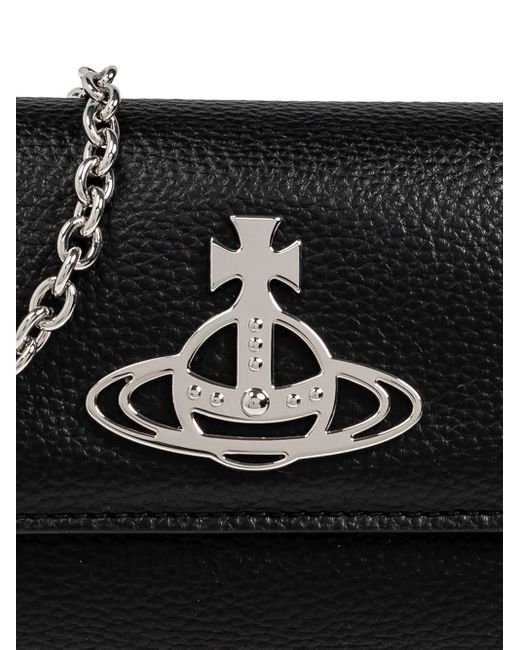 Vivienne Westwood Black Orb-Plaque Clutch Bag
