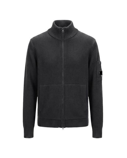 C P Company Blue Zip-Up Cardigan for men