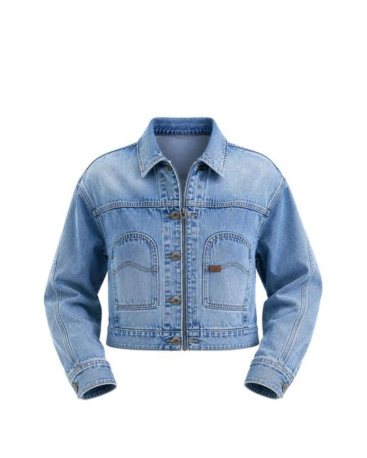 Lee Jeans Blue Cropped Denim Jacket