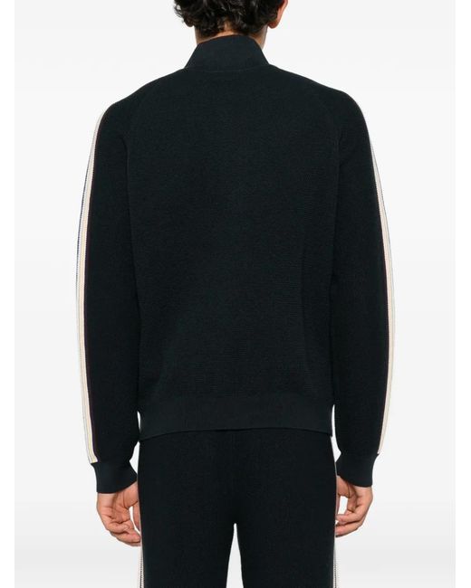 Casablanca Black Logo-Patch Zip-Up Sweater for men