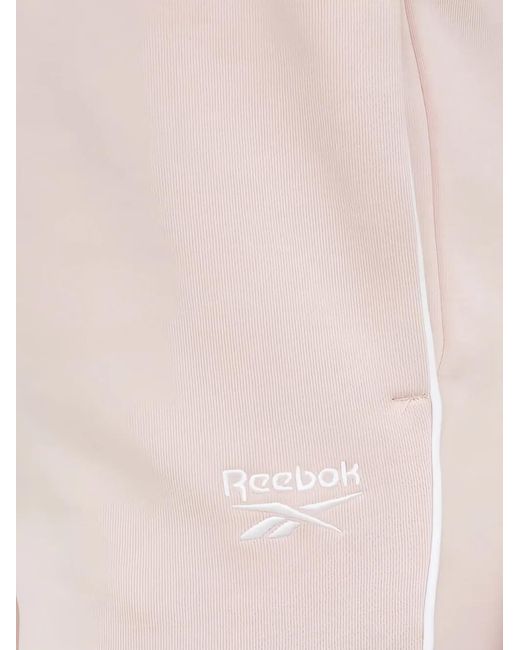 Reebok White Logo-Embroidered Track Pants