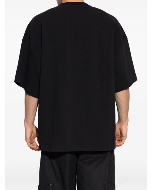 DSquared² Black Embroidered-Badge Cotton T-Shirt for men
