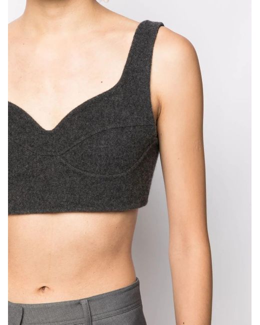 Goen.J Black Cropped Wool Top