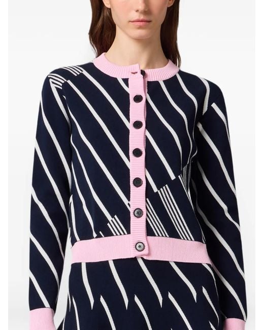 MSGM Blue Button-Up Cardigan